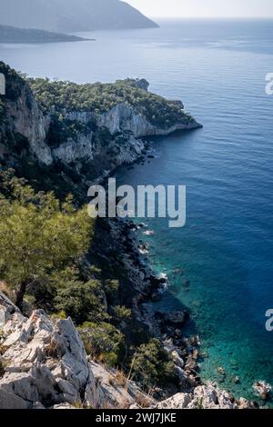 Viaggio in Paradiso: Escursione sulla via Licia da Kabak alle coste turchesi di Paradise Beach Foto Stock