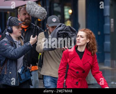 Londra, Regno Unito. 13 febbraio 2024. Neve Doyle, attore, girato a Leicester Square Londra Regno Unito crediti: Ian Davidson/Alamy Live News Foto Stock