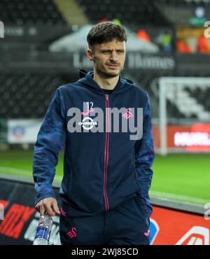 Swansea.com Stadium, Swansea, Regno Unito. 13 febbraio 2024. EFL Championship Football, Swansea City contro Leeds United; Jamie Paterson di Swansea City arriva allo stadio Credit: Action Plus Sports/Alamy Live News Foto Stock