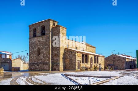 Chiesa Iglesia de la Asunción de Nuestra Señora. Beltejar, Soria, Castilla y Leon, Spagna. Foto Stock