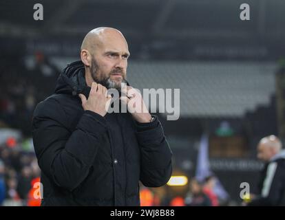 Swansea.com Stadium, Swansea, Regno Unito. 13 febbraio 2024. EFL Championship Football, Swansea City contro Leeds United; Luke Williams manager di Swansea City Credit: Action Plus Sports/Alamy Live News Foto Stock