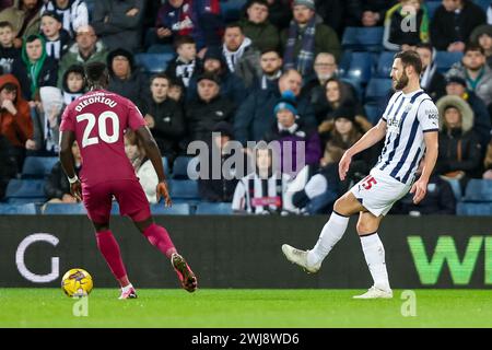 West Bromwich, Regno Unito. 13 febbraio 2024. Erik Pieters di West Bromwich Albion in azione durante l'EFL Sky Bet Championship match tra West Bromwich Albion e Cardiff City all'Hawthorns di West Bromwich, Inghilterra, il 13 febbraio 2024. Foto di Stuart Leggett. Solo per uso editoriale, licenza richiesta per uso commerciale. Non utilizzare in scommesse, giochi o pubblicazioni di singoli club/campionato/giocatori. Crediti: UK Sports Pics Ltd/Alamy Live News Foto Stock