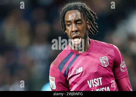 West Bromwich, Regno Unito. 13 febbraio 2024. Josh Wilson-Esbrand di Cardiff durante l'EFL Sky Bet Championship match tra West Bromwich Albion e Cardiff City agli Hawthorns di West Bromwich, Inghilterra, il 13 febbraio 2024. Foto di Stuart Leggett. Solo per uso editoriale, licenza richiesta per uso commerciale. Non utilizzare in scommesse, giochi o pubblicazioni di singoli club/campionato/giocatori. Crediti: UK Sports Pics Ltd/Alamy Live News Foto Stock