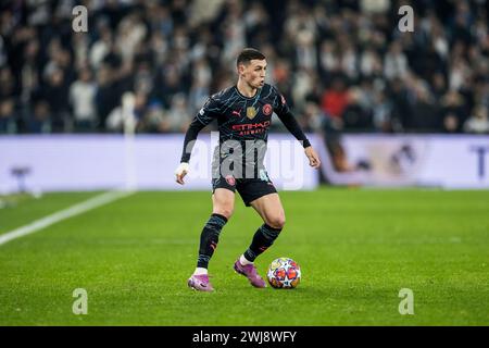 Copenaghen, Danimarca. 13 febbraio 2024. Phil Foden (47) del Manchester City visto durante la partita di UEFA Champions League tra FC Copenhagen e Manchester City al Parken di Copenaghen. (Photo Credit: Gonzales Photo/Alamy Live News Foto Stock