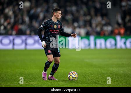 Copenaghen, Danimarca. 13 febbraio 2024. Phil Foden (47) del Manchester City visto durante la partita di UEFA Champions League tra FC Copenhagen e Manchester City al Parken di Copenaghen. (Photo Credit: Gonzales Photo/Alamy Live News Foto Stock
