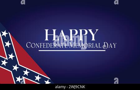 Progetto di testo per l'Happy Confederate Memorial Day Illustrazione Vettoriale