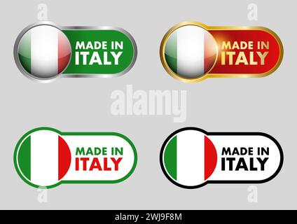 Set di icone Made in Italy, in formato vettoriale Illustrazione Vettoriale
