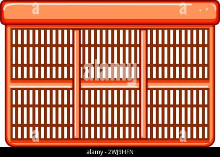 illustrazione vettoriale cartoni animati con cassa di plastica isometrica Illustrazione Vettoriale