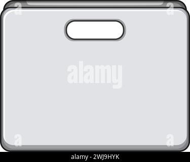 illustrazione vettoriale cartoni animati con cassa di plastica verde Illustrazione Vettoriale