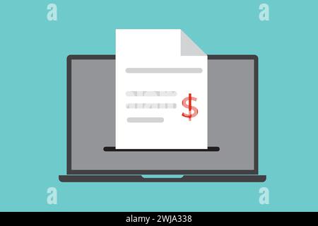Icona fattura elettronica e shopping online. Icona vettore fattura. Icona del vettore di pagamento. Fattura. Ricevuta transazione bancaria, spese di approvvigionamento, denaro D Illustrazione Vettoriale