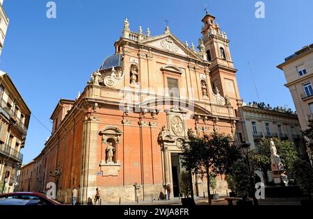 Valencia, la chiesa di la Congregacion o la chiesa di Santo Tomas y San Felipe Neri (barocco XVIII secolo). Comunidad Valenciana, Spagna. Foto Stock