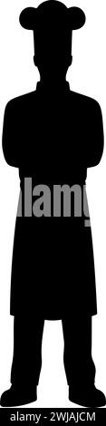 Sagoma verticale dello chef. Illustrazione vettoriale piatta Illustrazione Vettoriale