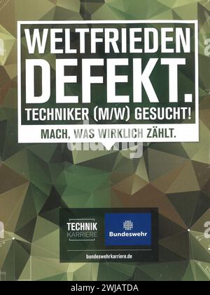 2017 Bundeswehr ad the Bundeswehr è l'esercito della Repubblica Federale di Germania. Foto Stock