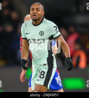 Londra, Regno Unito. 12 febbraio 2024 - Crystal Palace V Chelsea - Premier League - Selhurst Park. Christopher Nkunku di Chelsea in azione. Crediti immagine: Mark Pain / Alamy Live News Foto Stock