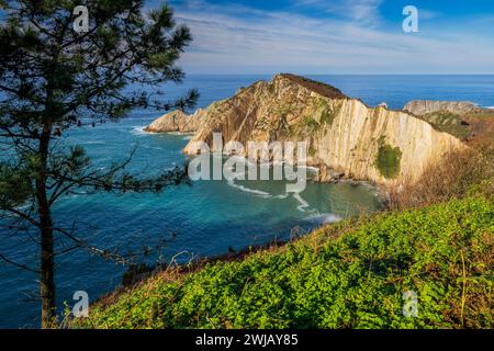 Playa del Silencio, Cudillero, Asturias, Spagna Foto Stock