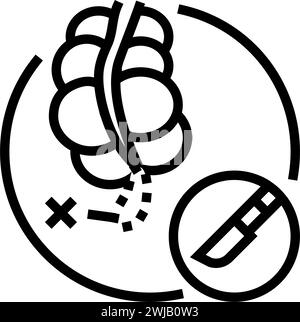 illustrazione vettoriale dell'icona della linea del medico dell'appendectomia Illustrazione Vettoriale