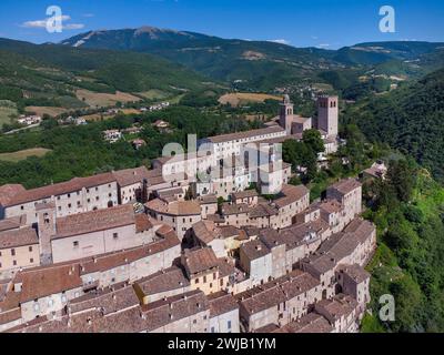 Nocera Umbra (Italia, Umbria, provincia di Perugia), veduta della città Foto Stock