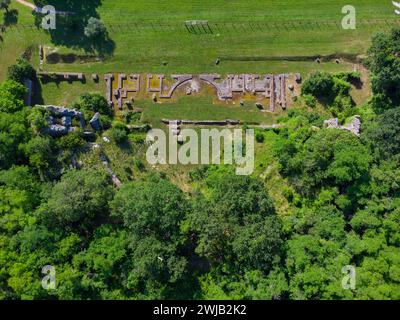 Urbisaglia (Italia, Marche, provincia di Macerata), area archeologica di Urbs Salvia (teatro) Foto Stock