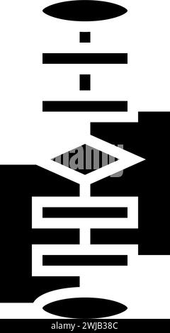 illustrazione vettoriale dell'icona del glifo dell'algoritmo genetico Illustrazione Vettoriale