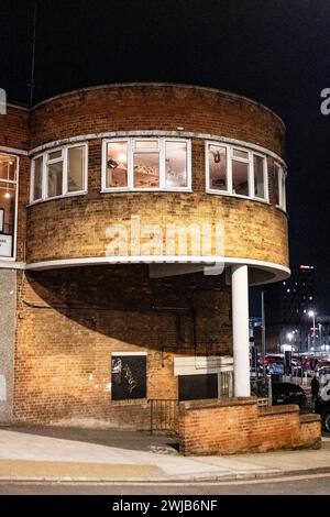 Il vecchio rosso alla stazione degli autobus, Vicario Lane, Leeds Foto Stock