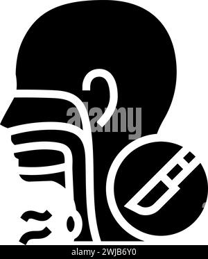 laringectomia chirurgia ospedale glifo icona vettoriale Illustrazione Vettoriale