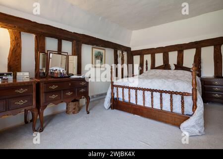 Wickhambrook, Suffolk - gennaio 212 2020: Cottage arredato del XVII secolo Foto Stock