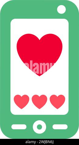 Icona dell'amore o simbolo di San Valentino, insegna delle feste pensata per festeggiare, stile moderno vettoriale. Illustrazione Vettoriale