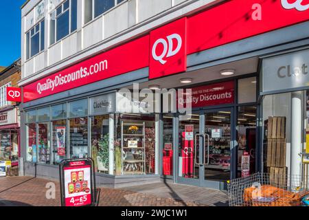 Una filiale di negozi QD o sconti di qualità a Hunstanton, Norfolk. Foto Stock