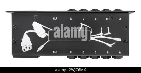 percorso patchbay pedaliera isolato su bianco Foto Stock