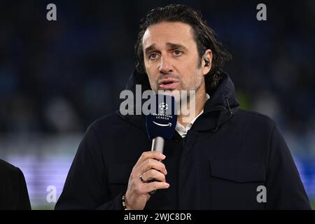 Roma, Italia. 14 febbraio 2024. Luca Toni durante il round dei 16 della UEFA Champions League tra S.S. Lazio e F.C. Bayern Monaco il 14 febbraio 2024 allo Stadio Olimpico di Roma. Credito: Agenzia fotografica indipendente/Alamy Live News Foto Stock