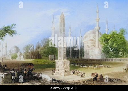 DAS Atmeidan oder Hippodrom, Konstantinopel, Historisch, digital restaurierte Reproduktion von einer Vorlage aus dem 19. Jahrhundert, data record no Foto Stock