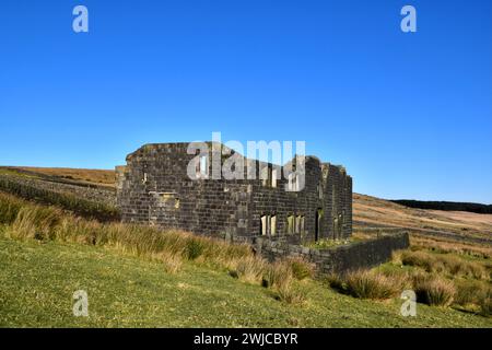 Le rovine della Red Dykes Farm a Withens Clough. Foto Stock