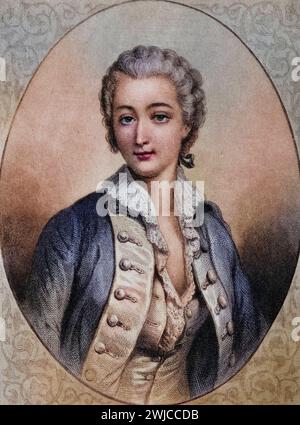 Marie Jeanne, Comtesse du Barry geb. 19. Agosto 1743 a Vaucouleurs, Lothringen Gest. 8) Dezember 1793 a Parigi gebürtige Marie Jeanne BeCu War eine M Foto Stock