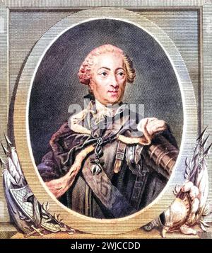 Ludwig XV Alias Ludwig der Wohlgeliebte, französisch Louis le Bien-Aime, 1710-1774, König von Frankreich von 1715 bis 1774, Historisch, digital resta Foto Stock