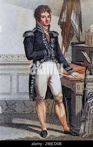 Louis Alexandre Berthier, 1753-1815. Principe di Neuchatel e Wagram. Maresciallo di Francia e capo di stato maggiore sotto Napoleone.foto-incisione dopo la pittura Foto Stock