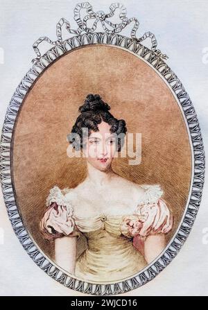 Duchesse de Berry, Marie-Caroline de Bourbon Sicile. 1798-1870.incisione originale di Mercier. Aus dem Buch opera di Lady Jackson, 1899 XIV La Corte di t Foto Stock