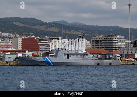 Nave di pattuglia Arkoi Vosper della Guardia Costiera ellenica OPV PLS050 nel porto di Salonicco, Grecia, maggio 2023 Foto Stock