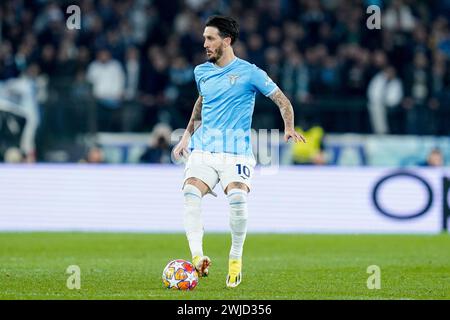 Roma, Italia. 14 febbraio 2024. Luis Alberto del SS Lazio durante la partita dei 16 turni di UEFA Champions League tra SS Lazio e FC Bayern Monaco allo Stadio Olimpico Roma il 14 febbraio 2024 a Roma. Crediti: Giuseppe Maffia/Alamy Live News Foto Stock