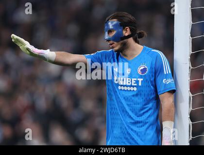 Copenaghen, Danimarca. 13 febbraio 2024. Kamil Grabara dell'FC Copenhagen durante la partita di UEFA Champions League al Telia Parken di Copenaghen. Il credito per immagini dovrebbe essere: Paul Terry/Sportimage Credit: Sportimage Ltd/Alamy Live News Foto Stock