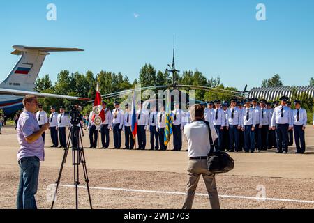 Ermolino, Russia - 15 agosto 2015: Open Day presso la base aerea di Ermolino. Parata dell'aeronautica Foto Stock