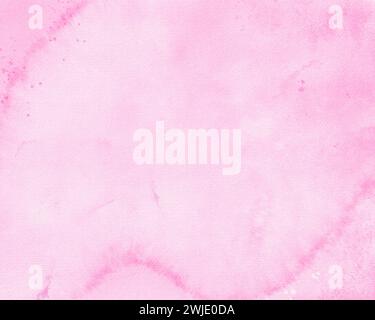 Un delicato sfondo ad acquerello in sfumature di rosa. Le morbide gocce d'acqua e le sottili striature creano un'atmosfera da sogno ed eterea. Perfetto per Foto Stock