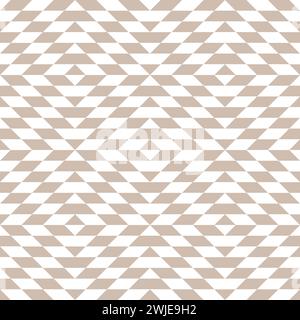 Schema geometrico astratto con rombo. Uno sfondo vettoriale senza interruzioni. bianco e beige. Design moderno Illustrazione Vettoriale