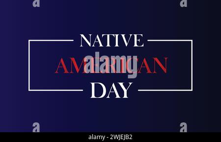 Happy Native American Day bellissimo testo illustrazione design Illustrazione Vettoriale