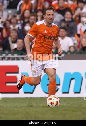 Hong Kong, Hong Kong. 13 febbraio 2024. Alessandro del Piero delle leggende del mondo visto in azione durante la FWD Insurance Chinese New Year Cup 2024 tra World Legends e Hong Kong Legends all'Hong Kong Stadium. Punteggio finale; World Legends 7:3 Hong Kong Legends. Credito: SOPA Images Limited/Alamy Live News Foto Stock