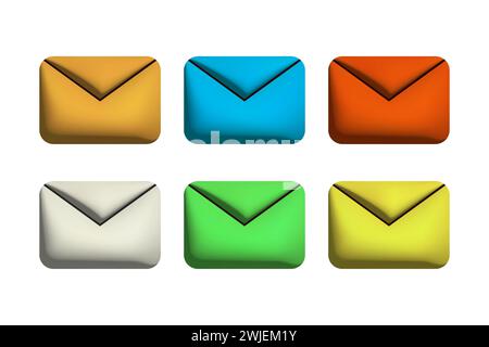 Le buste con lettere 3d chiuse consentono di impostare colori diversi Illustrazione Vettoriale