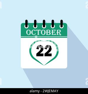 Icona giorno calendario - 22 ottobre. 22 giorni del mese, illustrazione vettoriale. Illustrazione Vettoriale