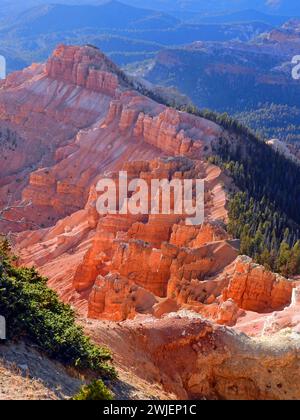 i canyon di cedro dai colori spettacolari ed erosi rompono il monumento nazionale da point supreme overlook nel sud-ovest dello utah, vicino a brian head Foto Stock