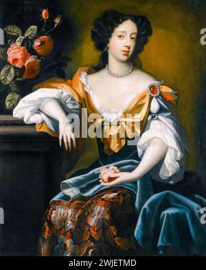 Maria di Modena (1658-1718) come duchessa di York, poi regina consorte d'Inghilterra, Scozia e Irlanda come seconda moglie di Giacomo II e VII, ritratto a olio su tela di Simon Pietersz Verelst, circa 1677 Foto Stock