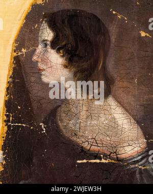 Emily Brontë (1818-1848), scrittrice e poetessa inglese, ritratto a olio su tela di Patrick Branwell Brontë, circa 1833 Foto Stock