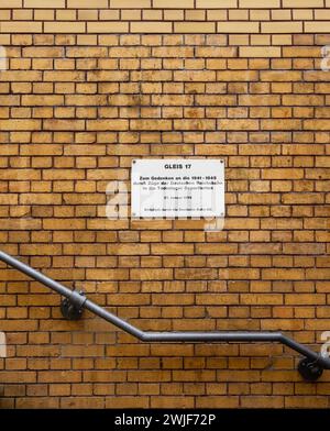 Stazione S-Bahn di Berlino Grunewald, Gleis 17 Memorial, Berlino, Germania Foto Stock